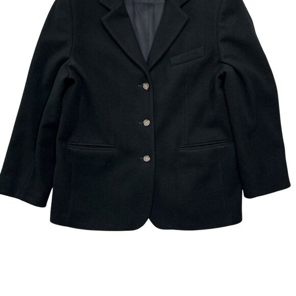 L.L. Bean Women's Size 14 Black Wool &‎ Cashmere Pea Coat - Picture 4 of 12